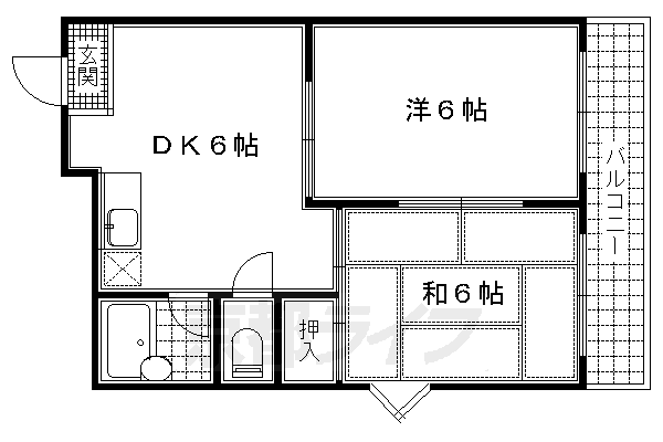 京都市伏見区竹田東小屋ノ内町のマンションの間取り