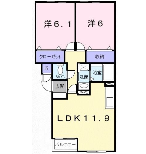 ジェルメ日乃出町の間取り