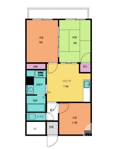 堺市堺区松屋町のマンションの間取り