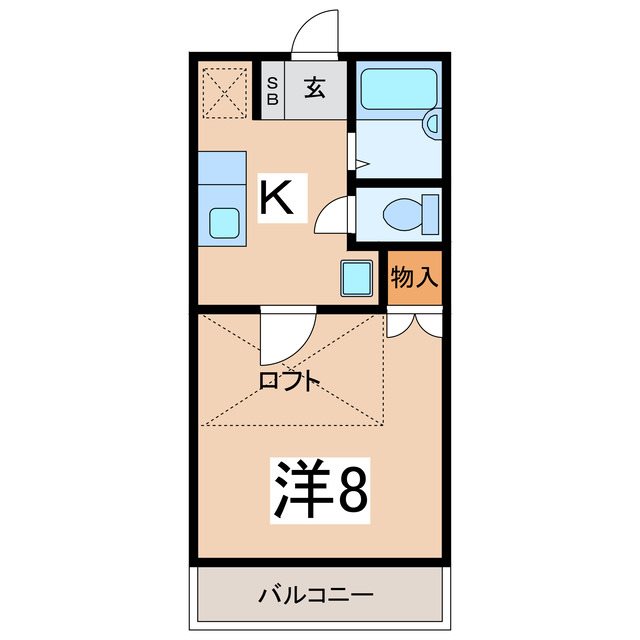 シングルハイツナベヤマの間取り