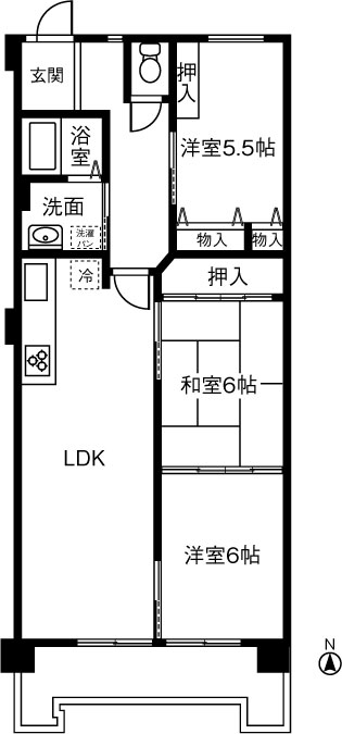 ナビハイツ稲沢304号の間取り