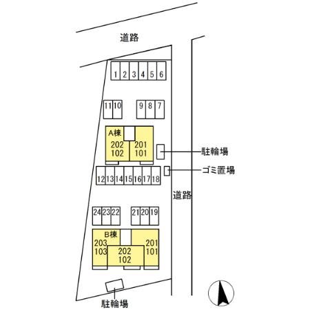 【D-room菊池A棟の駐車場】