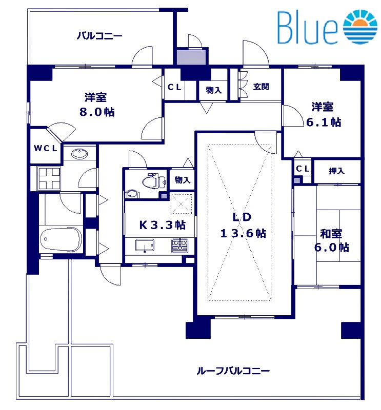 横浜市港南区大久保のマンションの間取り