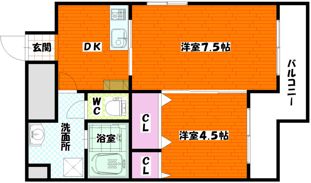 中広ミニモークの間取り