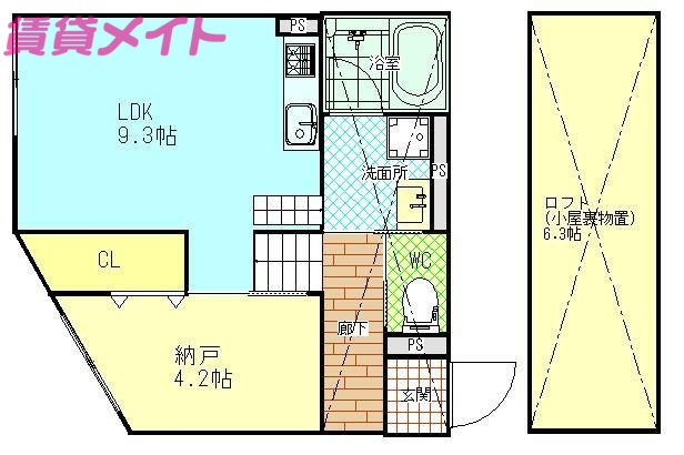 鈴鹿市西條町のアパートの間取り