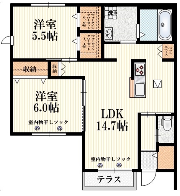 立川市柴崎町のマンションの間取り