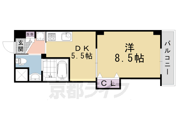 京都市北区小山下総町のマンションの間取り