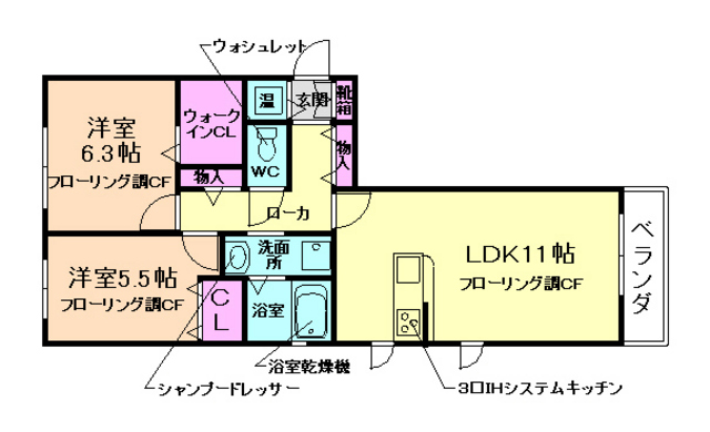 シャーメゾン　コティヌスの間取り