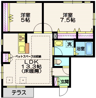 大田区大森南のマンションの間取り