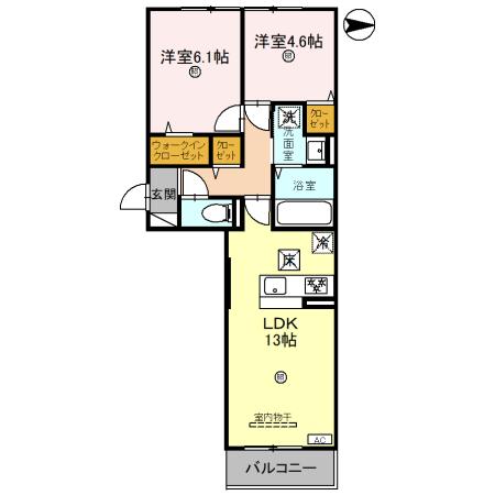 奈良市東九条町のアパートの間取り