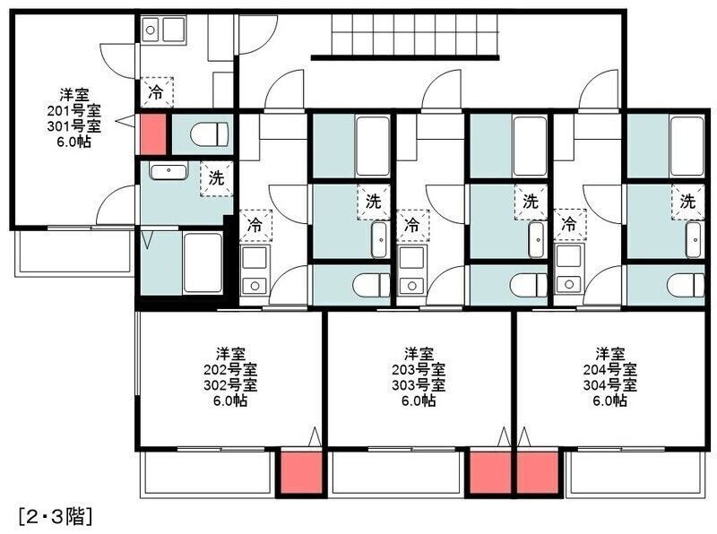 越谷市北越谷のアパートの間取り