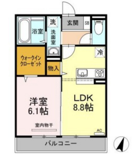 岡山市北区御津野々口のアパートの間取り