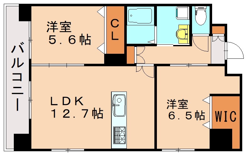 遠賀郡水巻町頃末南のマンションの間取り