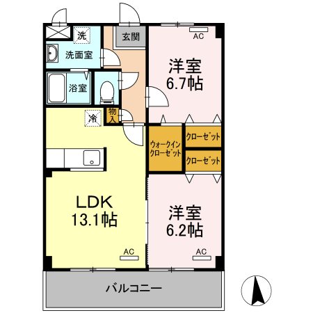 江戸川区東松本のマンションの間取り