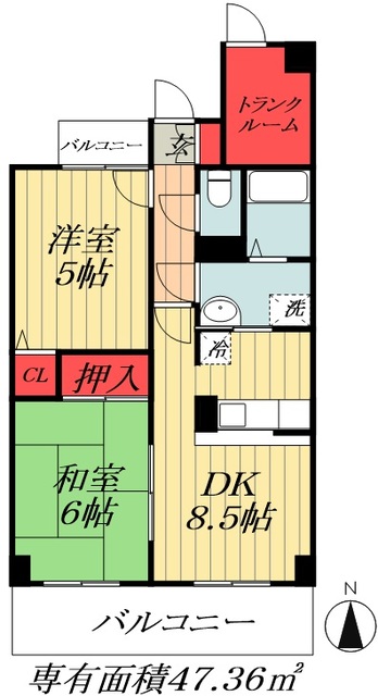 船橋市海神町南のマンションの間取り