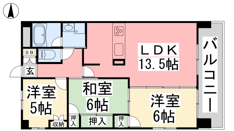 ノーブル道後の間取り