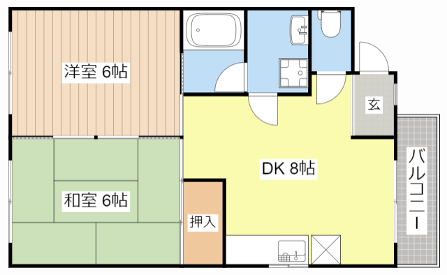 甲賀市水口町虫生野中央のマンションの間取り