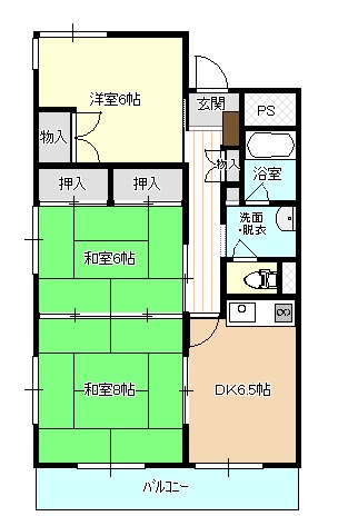 新潟市中央区高志のマンションの間取り