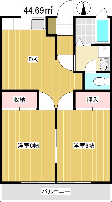 調布市深大寺東町のアパートの間取り