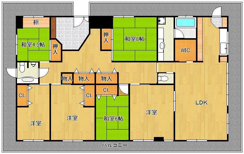 北九州市八幡西区割子川のマンションの間取り