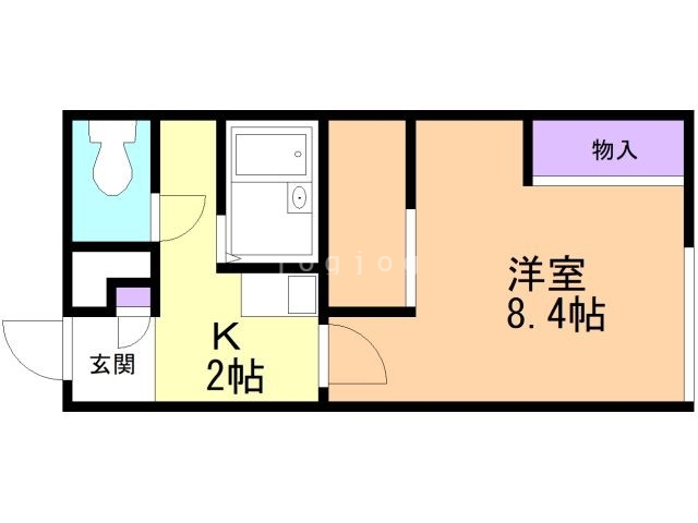 函館市東川町のアパートの間取り