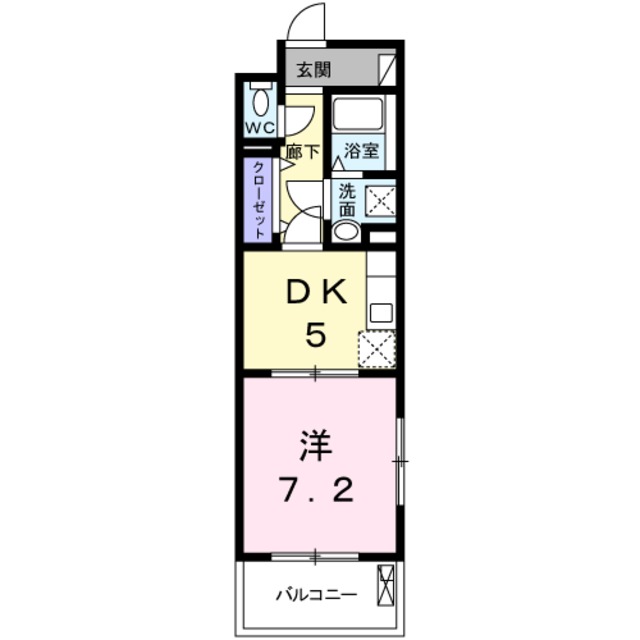 京都市西京区樫原盆山のマンションの間取り