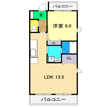 シャルマン(知寄町)の間取り