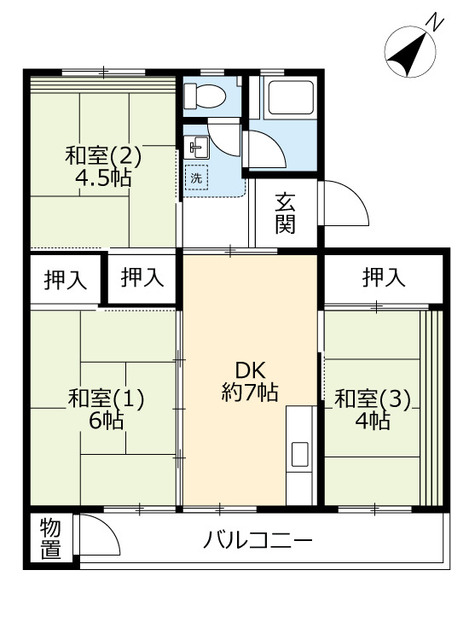 ＵＲ中登美第三の間取り