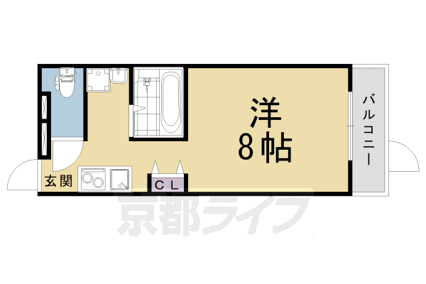 京都市伏見区深草直違橋２丁目のアパートの間取り