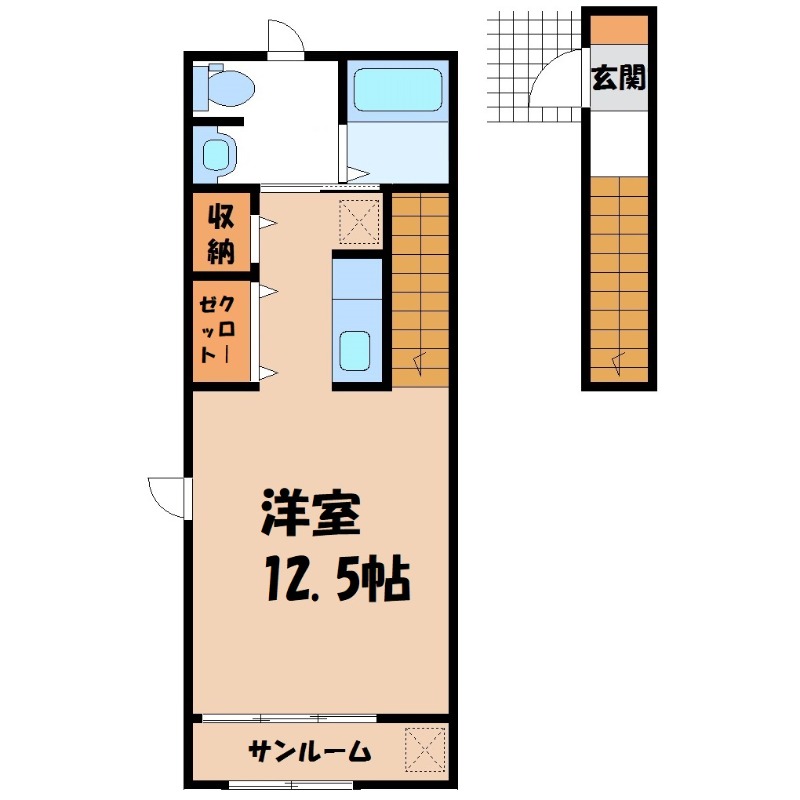 真岡市熊倉のアパートの間取り