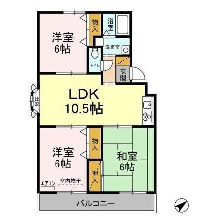 八千代市ゆりのき台のアパートの間取り