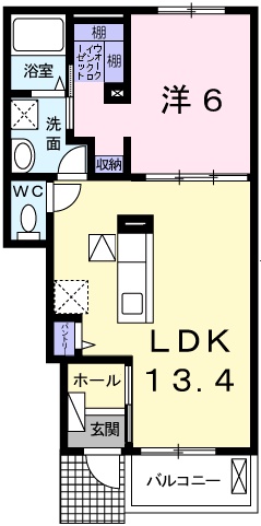 姫路市東山のアパートの間取り