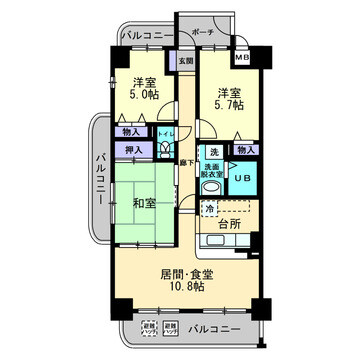 坂出市京町のマンションの間取り