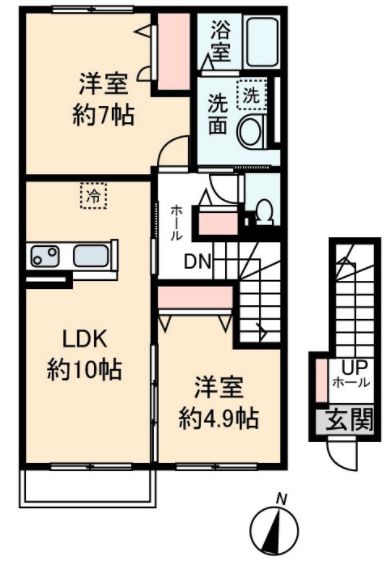 綾瀬市落合南のアパートの間取り