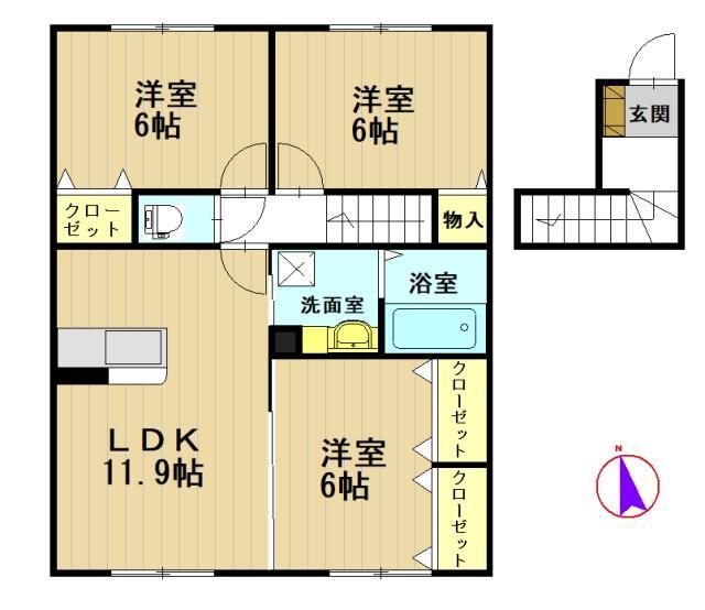 ラヴェールＡの間取り