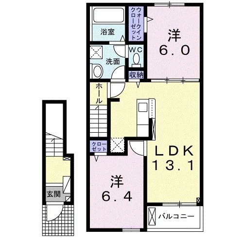 加須市馬内のアパートの間取り