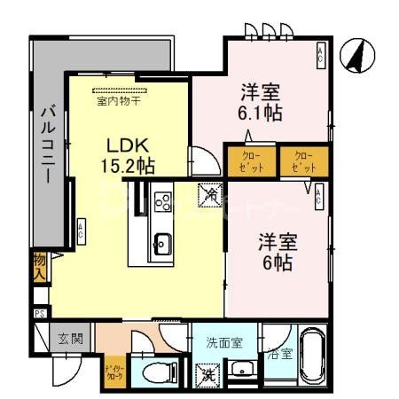 さいたま市北区本郷町のアパートの間取り