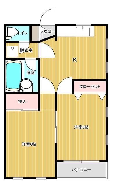 横浜市旭区南希望が丘のアパートの間取り