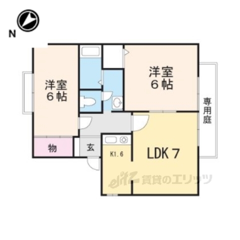 甲賀市水口町暁のアパートの間取り