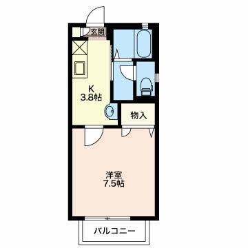 新潟市中央区神道寺のアパートの間取り