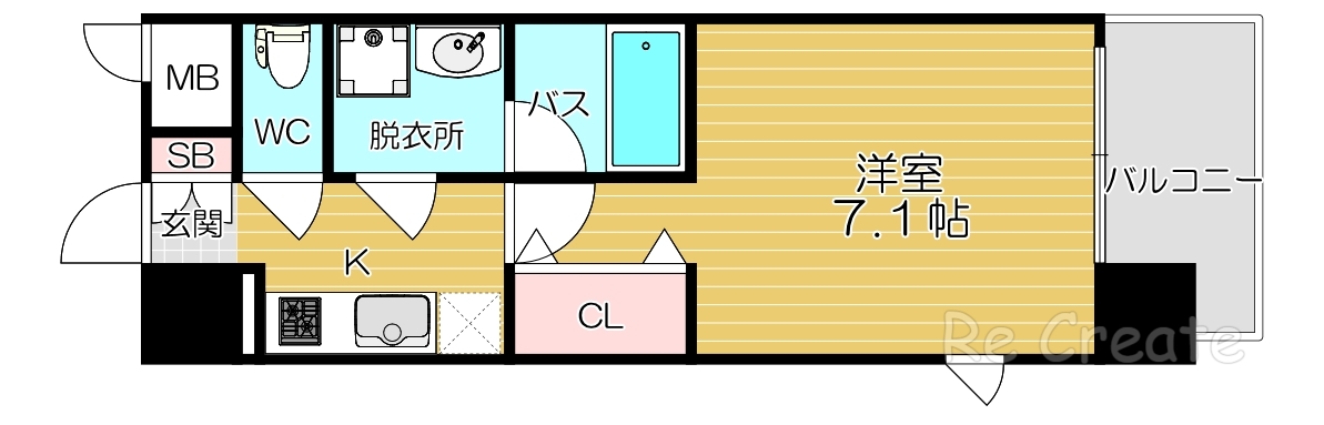 大阪市中央区日本橋のマンションの間取り