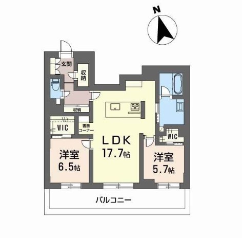 【岡山市北区東古松南町のマンションの間取り】