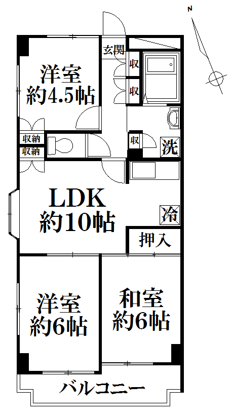 世田谷区千歳台のマンションの間取り