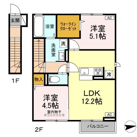 セレスティア八木田の間取り