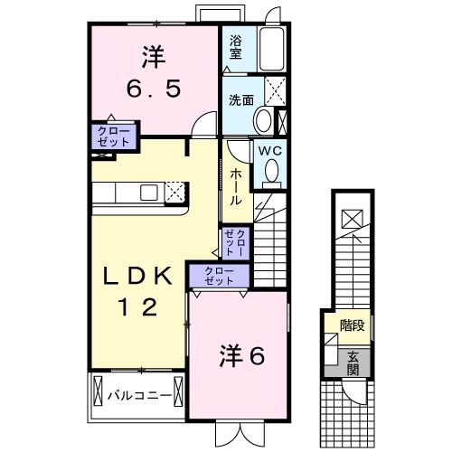 ひたちなか市釈迦町のアパートの間取り