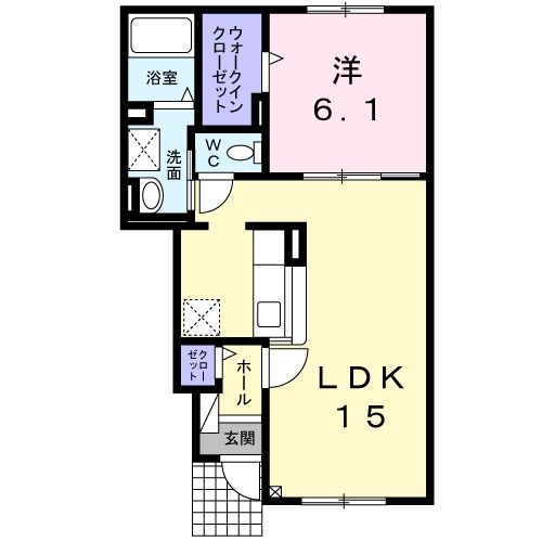 室蘭市小橋内町のアパートの間取り