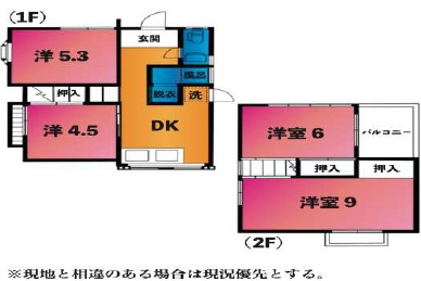 【野口町野口貸家の間取り】