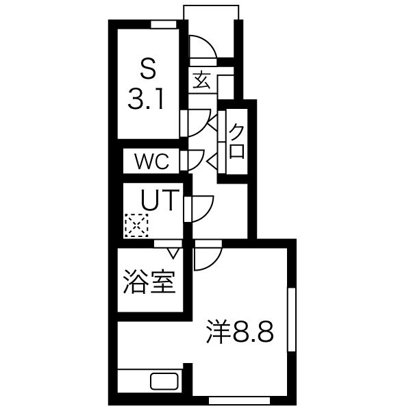 上山市金生西のアパートの間取り