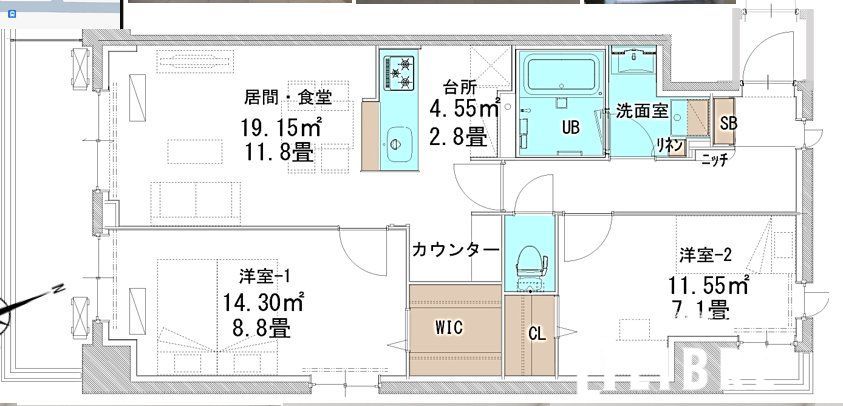 昭島市中神町のマンションの間取り