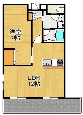 川崎市川崎区四谷上町のマンションの間取り